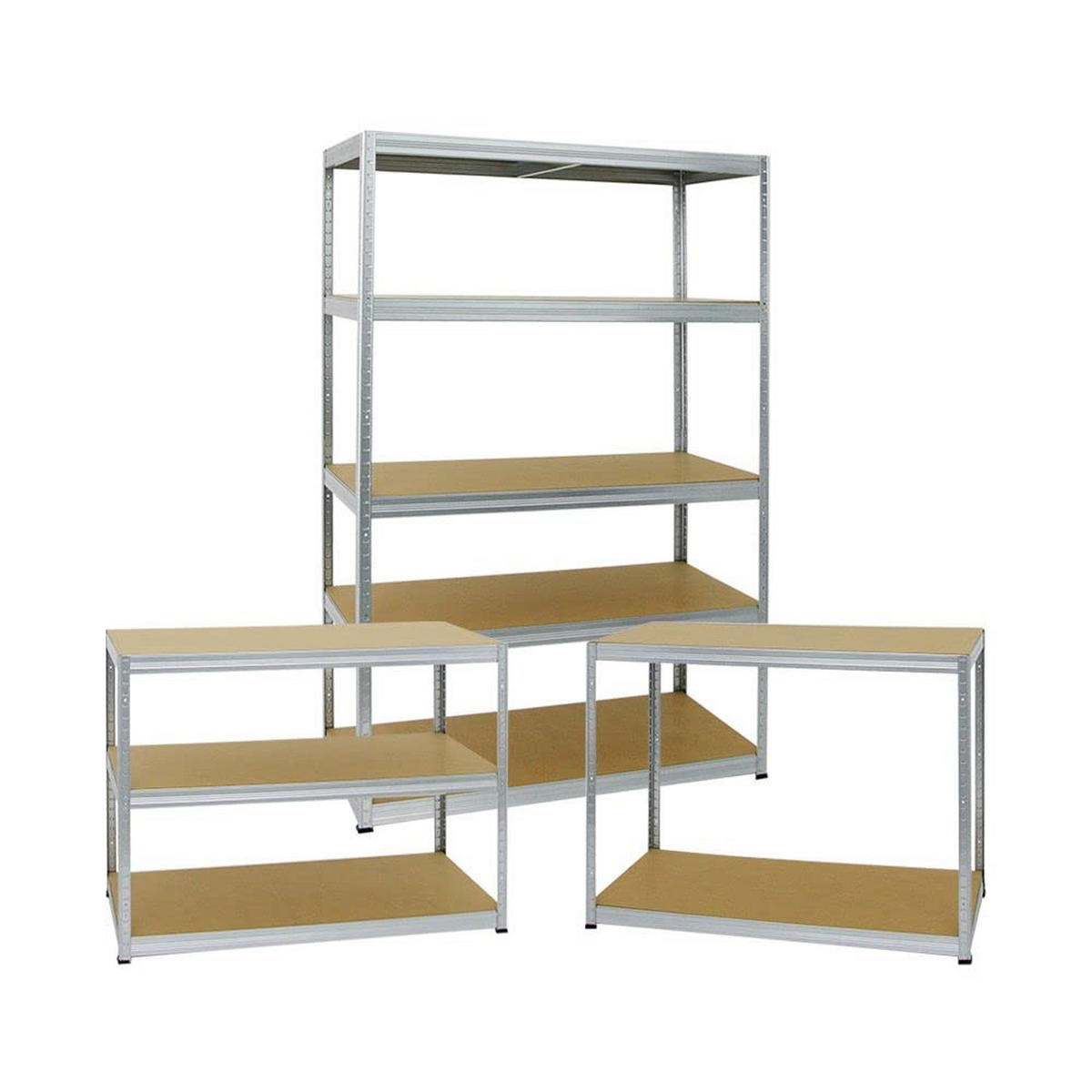SCHWERLASTREGAL Big Elephant M 2er-Set mit 2x 180x120x60 cm Fachlast 250 kg Verzinkt - Silberfarben, Metall (240/180/60cm) - PROREGAL