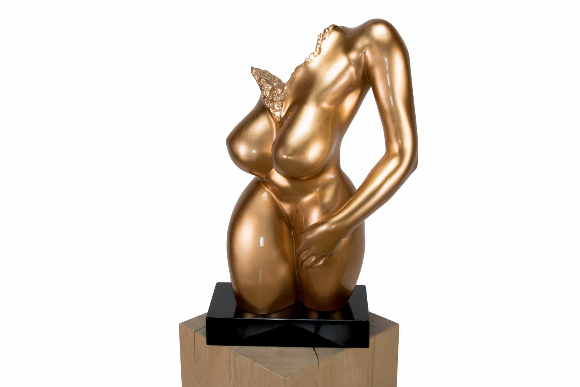 SKULPTUR Gold 60/34 cm - Goldfarben, Stein (60/34/24cm) - KUNSTLOFT
