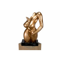 SKULPTUR Gold 34/60 cm - Goldfarben, Stein (6.5/60/24cm) - KUNSTLOFT