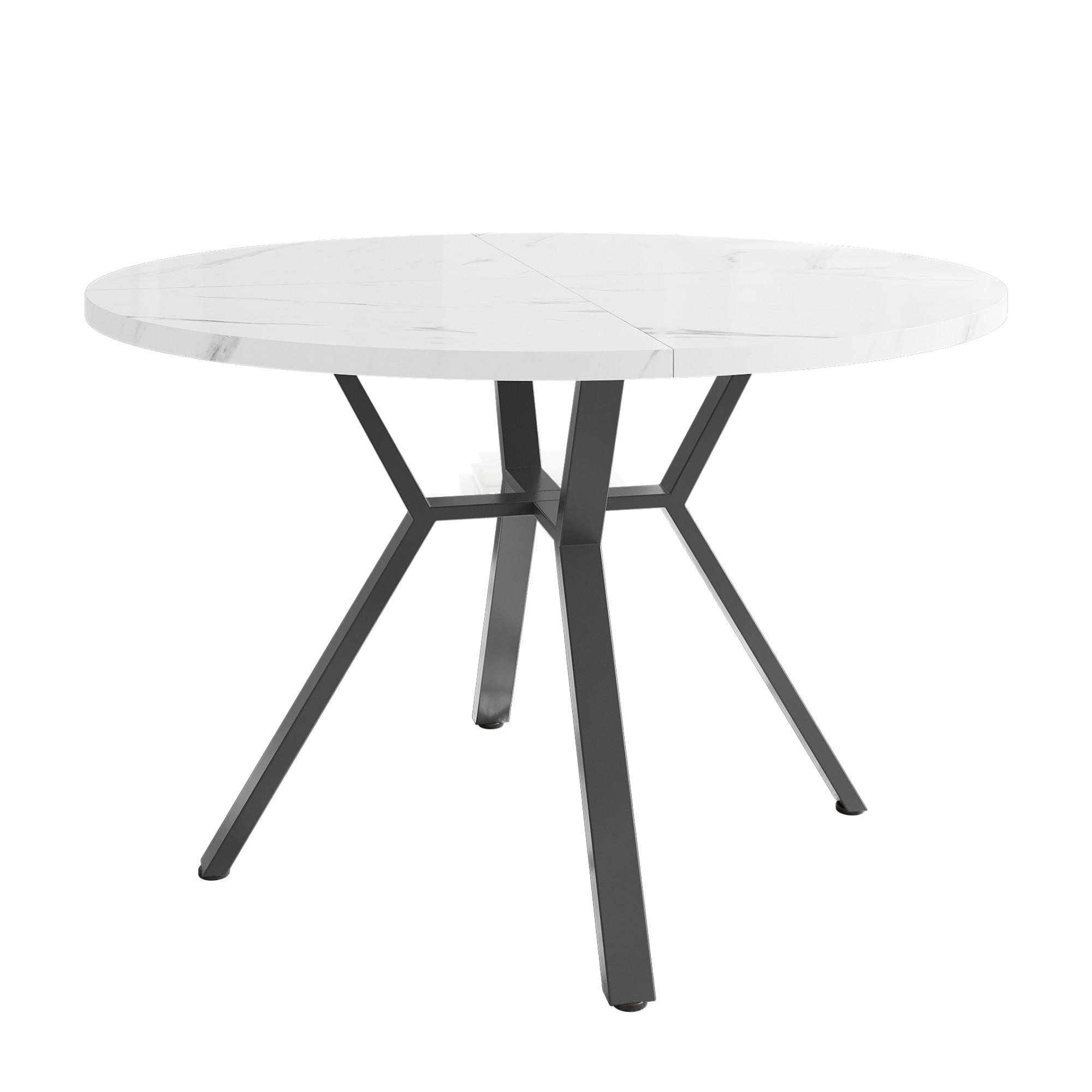 ESSTISCH Marmoroptik Weiß/Schwarz 100/75 cm - Schwarz, Holz (100/100/75cm) - PANGIVO