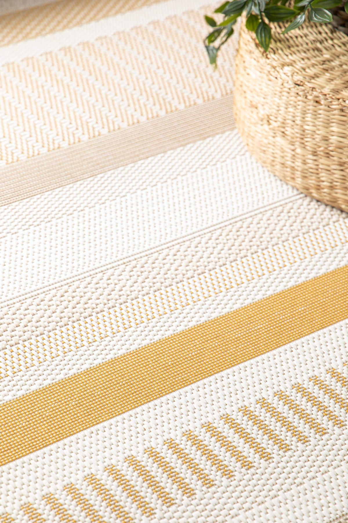 TEPPICH für Innen- und Außenbereich gestreift gelb - Gelb, Textil (160/230cm) - AFK Living