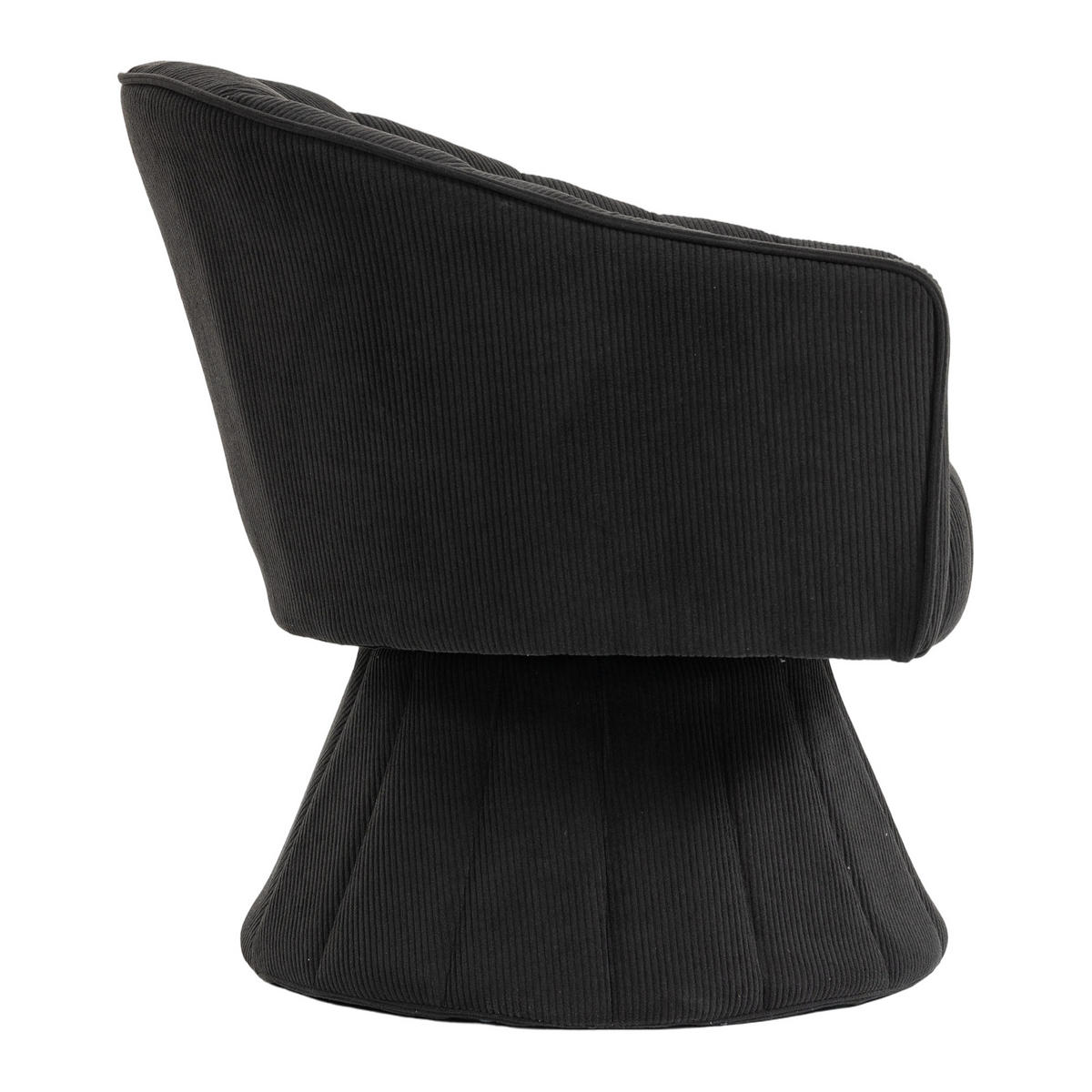 DREHSTUHL Drehsessel Loungesessel mit Polsterung,360°,Cord,Schwarz - Schwarz, Textil (70/72/66cm) - LVHOM
