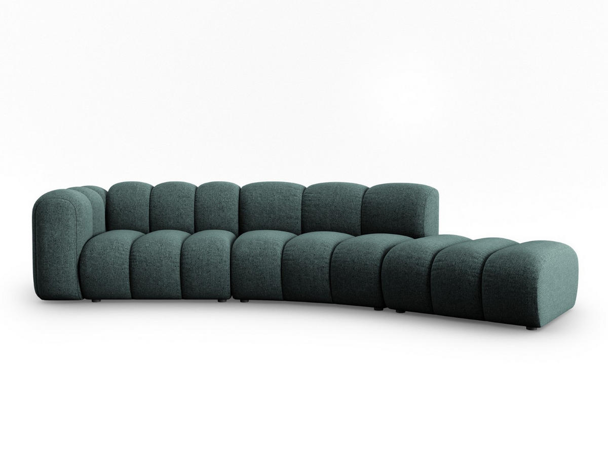 SOFA modular rechts Lupine aus Chenille-Stoff petrol 5 Sitzplätze - Petrol, Textil (335/70/166cm) - Micadoni