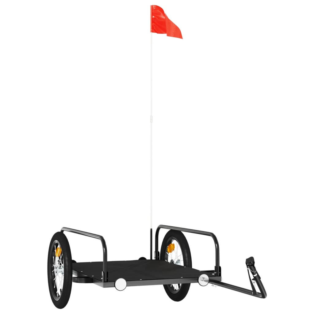 FAHRRADANHÄNGER Schwarz 126/63/34 Cm Eisen - Schwarz, Metall (63/34/126cm) - vidaXL