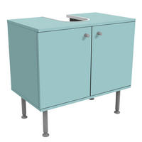 WASCHBECKENUNTERSCHRANK Pastelltürkis 60/55/35 cm - Türkis, Holzwerkstoff (60/55/35cm) - Bilderwelten