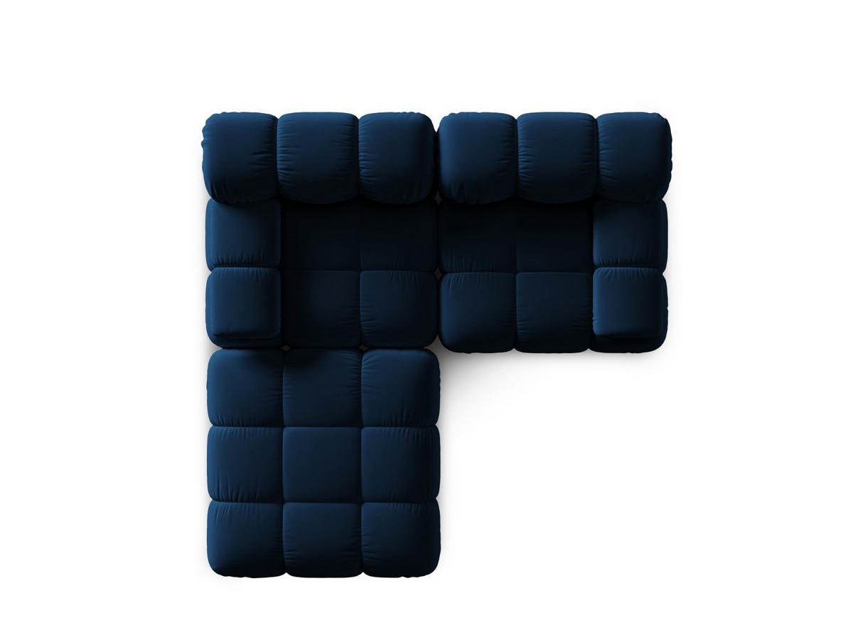 MODULARES-SOFA Bellis aus Samt königsblau 3 Sitzplätze - Blau, Textil (188/63/188cm) - Micadoni