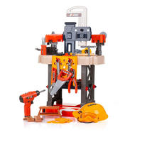 SPIELWERKZEUG Kinderwerkbank 78-teilig schwarz 78-teilig, Spielzeugwerkzeugset, Helm, Bohrer, Säge, Kunststoff - Schwarz, Kunststoff (26/73/43cm) - Chipolino