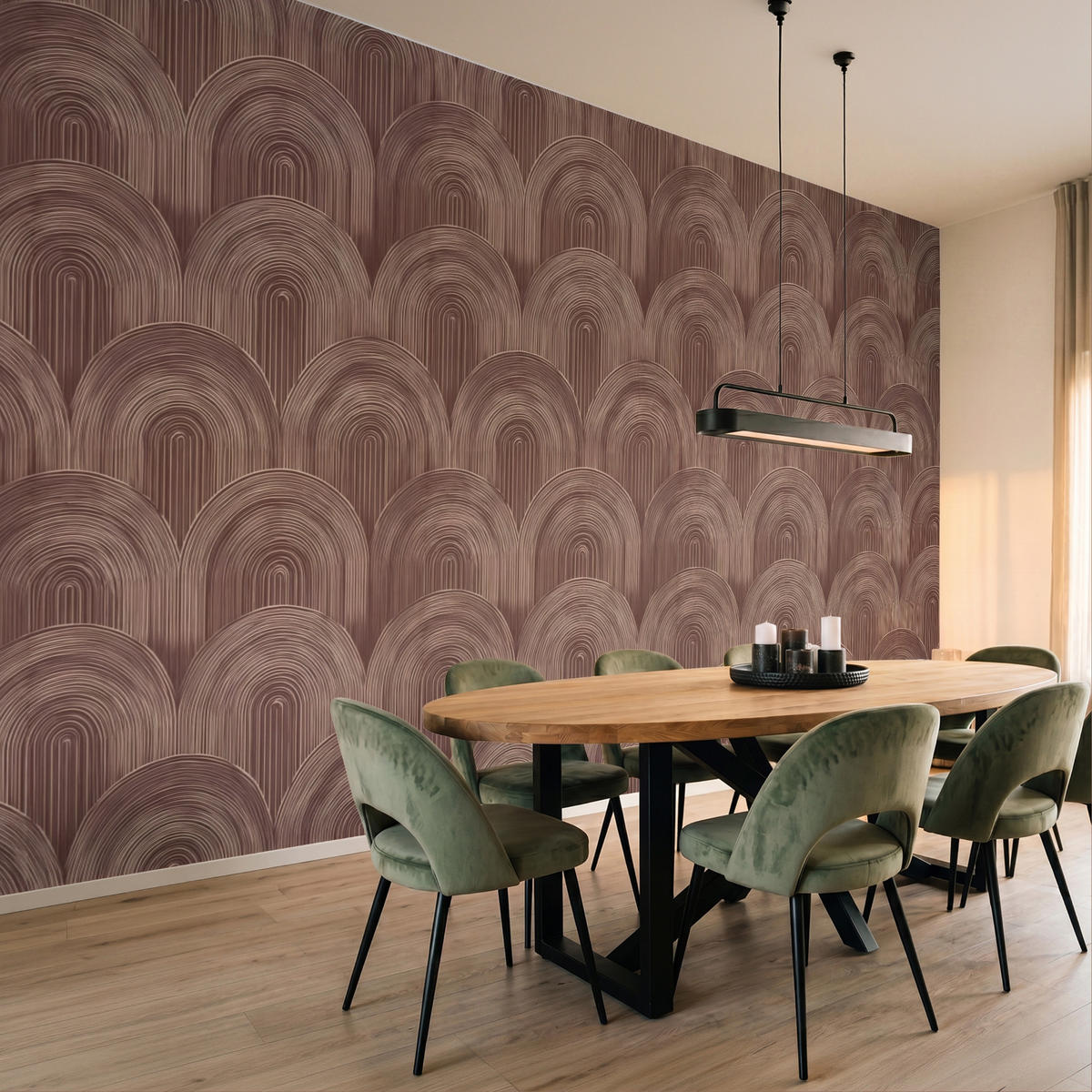 TAPETE - Rhythmic - Aufschlag - Braun - 450x260 cm - Dunkelbraun, Papier (450/260cm) - OnlyWow