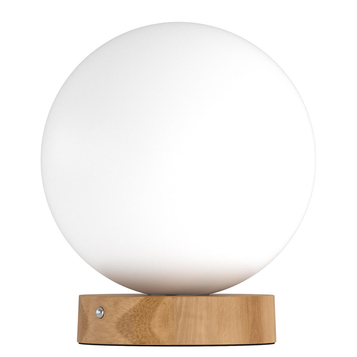 AKKU-TISCHLEUCHTE - Opalglas / Pinie massiv - Weiß / Pinie Hell - Weiß, Glas/Holz (18/18/21cm) - home24