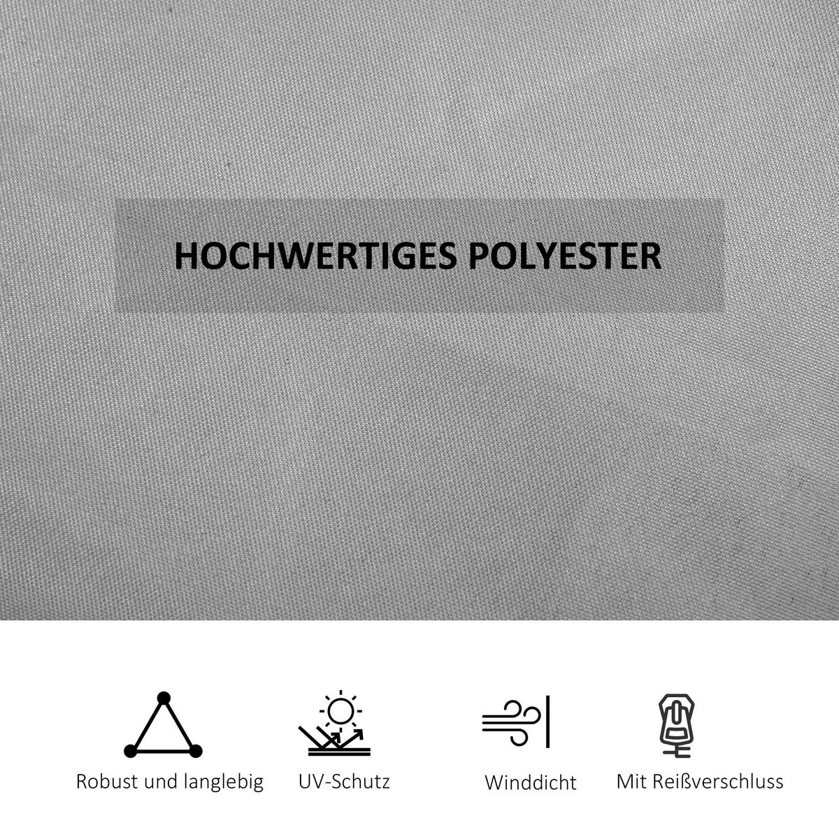 ERSATZVORHANG für Pavillon, Polyester, Hellgrau - Hellgrau, Kunststoff (205/1/302cm) - Outsunny