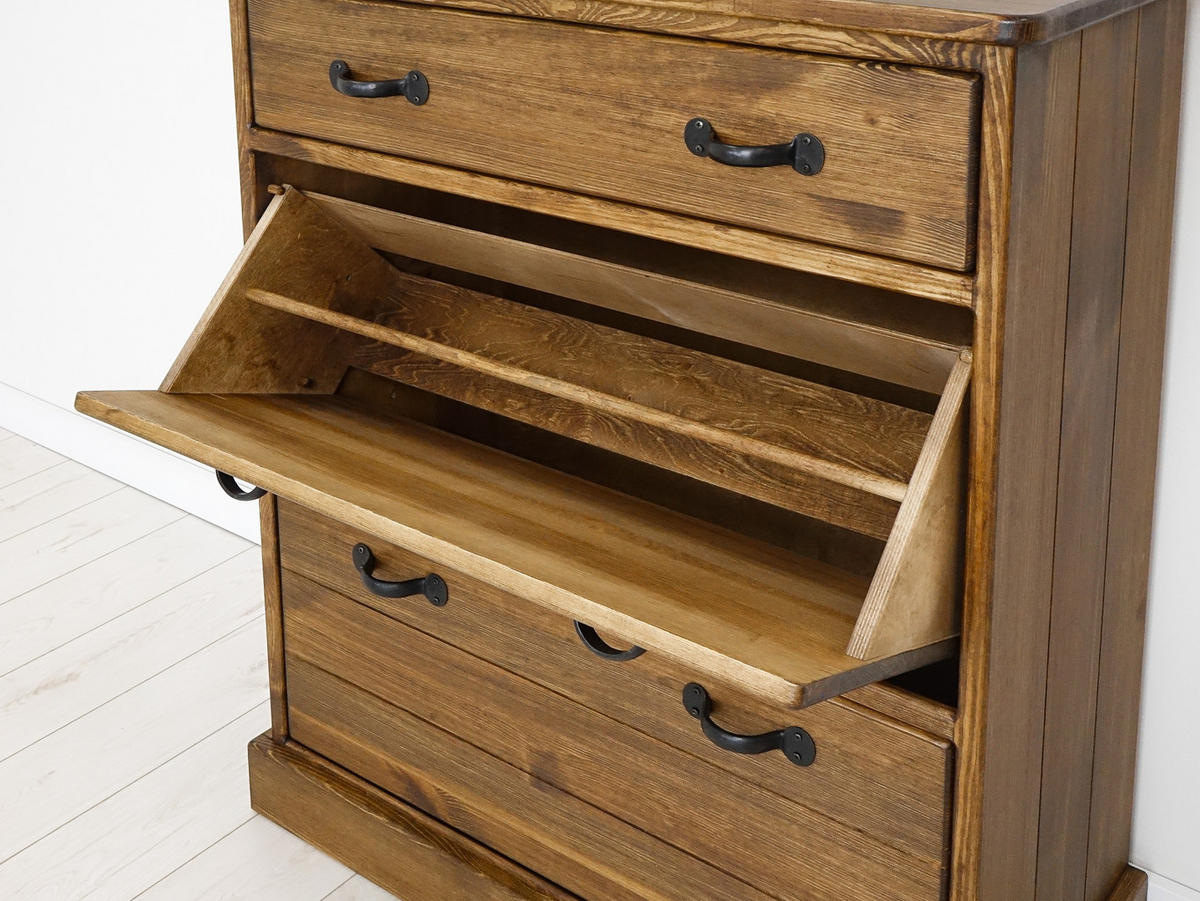SCHUHSCHRANK aus Massivholz Rustyk 2 - Dunkelbraun, Holz (88/106.5/40cm) - Seart