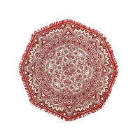 KURZFLOR-TEPPICH Mezitili 120/120 cm - Rot, Textil (120/120cm) - Beliani