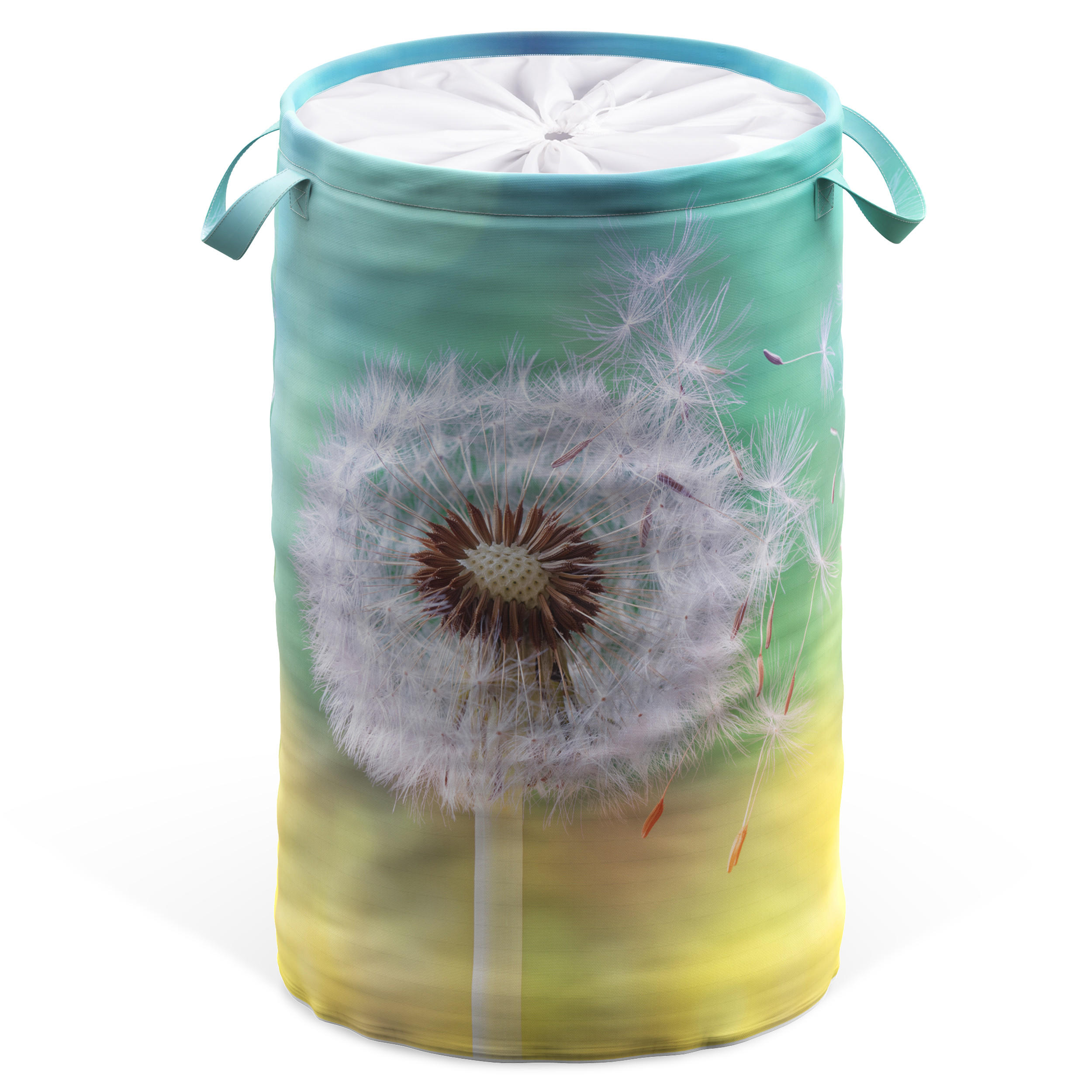 WÄSCHEKORB Pusteblume - Türkis, Textil (37/55/55cm) - Sanilo
