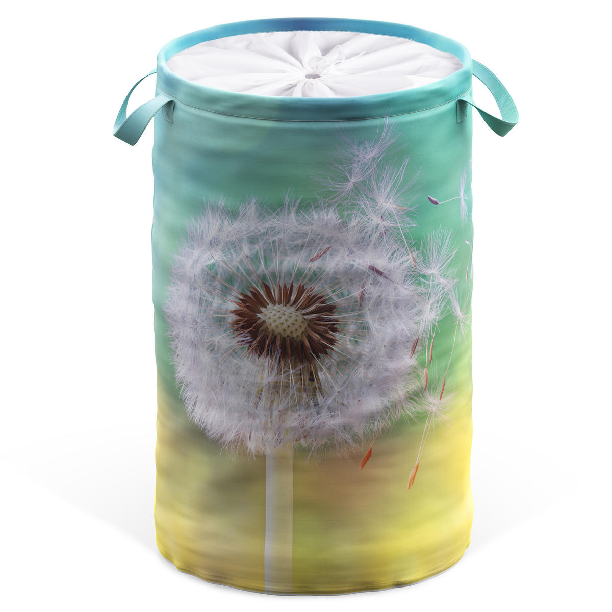 WÄSCHEKORB Pusteblume - Türkis, Textil (37/55/55cm) - Sanilo