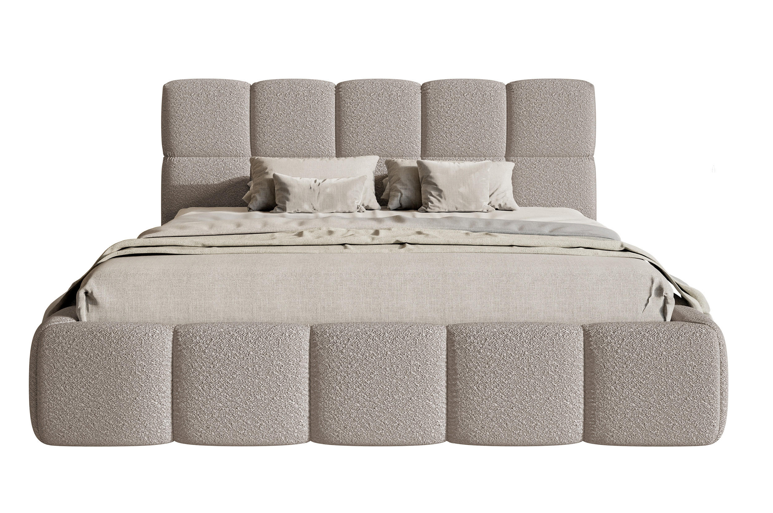 POLSTERBETT Cloudy Hellgrau Boucle 180 cm - Hellgrau, Textil (180/200cm) - Selsey