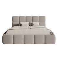 POLSTERBETT Cloudy Hellgrau Boucle mit Bettkasten 180 cm - Hellgrau, Textil (180/200cm) - Selsey
