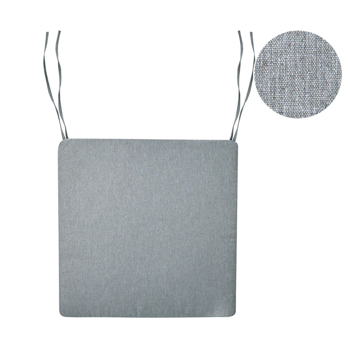 GARTENSTUHLKISSEN Grau meliert 46/46 cm Sassari Premium - Grau, Textil (46/5/46cm) - Beliani