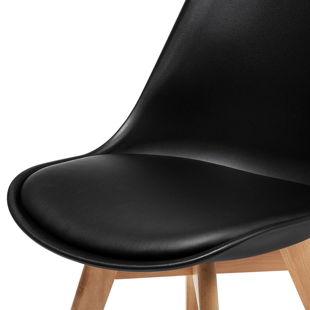 STUHL 2er-Set Kunststoff Schwarz Dakota II - Schwarz, Holz/Kunststoff (47/84/43cm) - Beliani