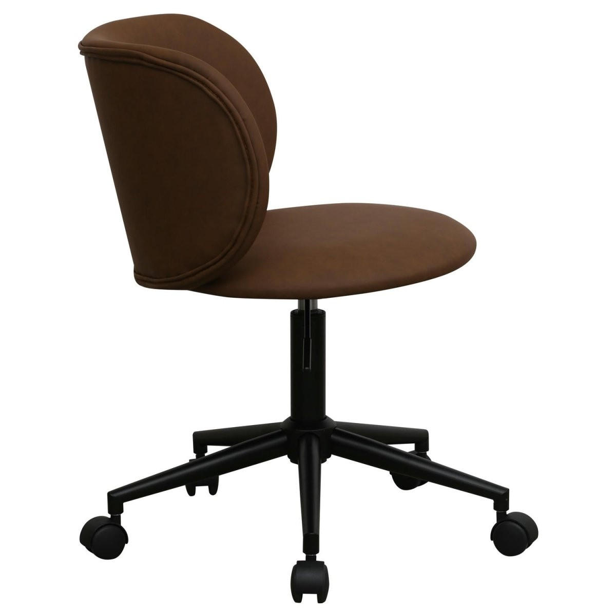 DREHSTUHL höhenverstellbar in Kunstleder Dunkelbraun - Schwarz/Braun, Textil/Metall (57/71/56cm) - Furnhouse