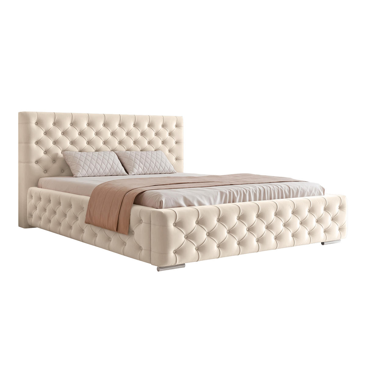 POLSTERBETT CALLIA 200x200 cm, Creme - Creme, Textil (200/200cm) - Fedve