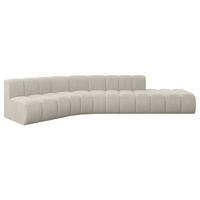 ECKSOFA modulares Sofa Brilo-L1 - 380x174x70 cm Creme - Hellgrau/Creme, Holzwerkstoff/Textil (380/174cm) - ALTDECOR