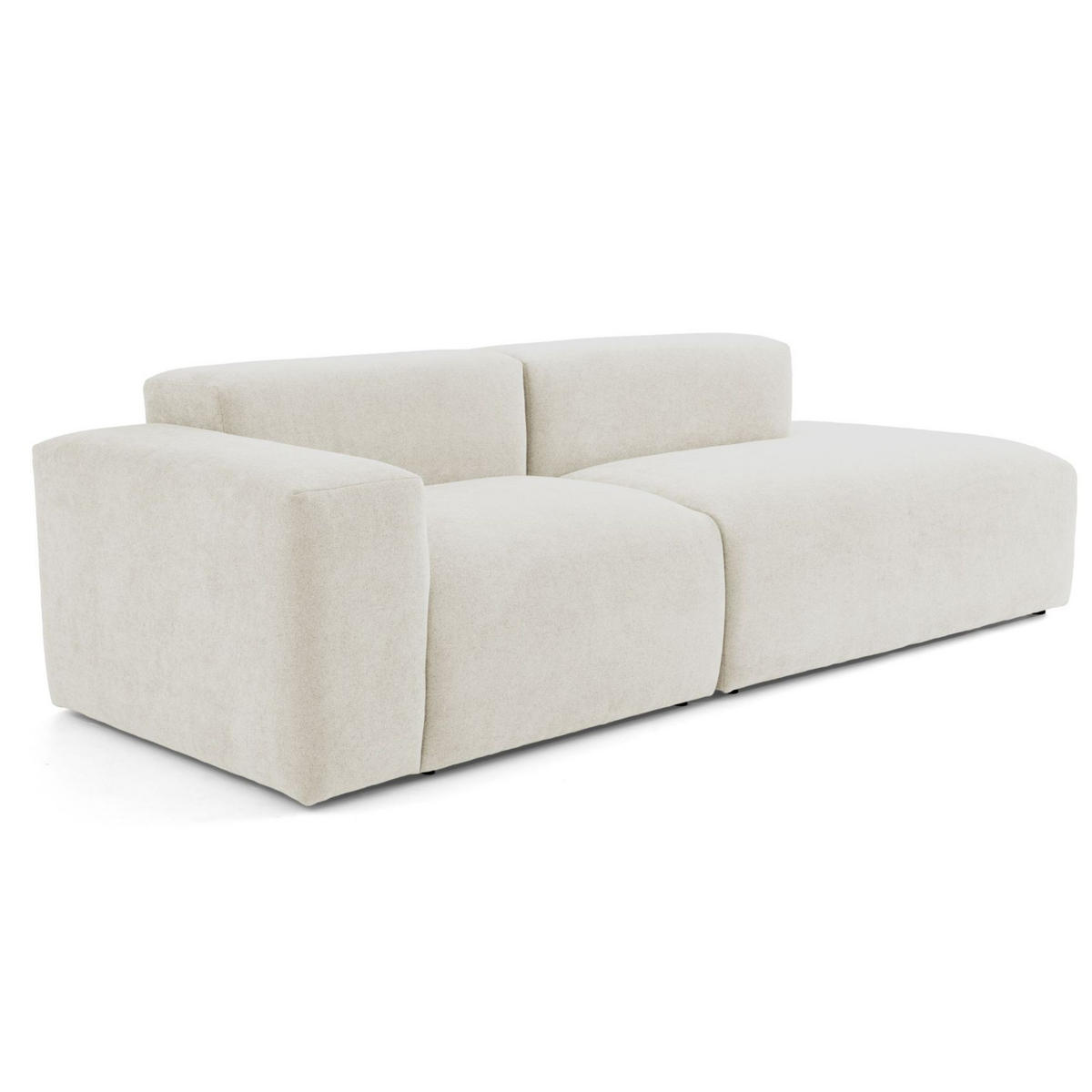3-SITZER modulares Sofa HEAVEN SET 1 Rechts, Breite 255 cm Webstoff Weiß - Schwarz/Weiß, Holz/Kunststoff (102/71/255cm) - Muffo