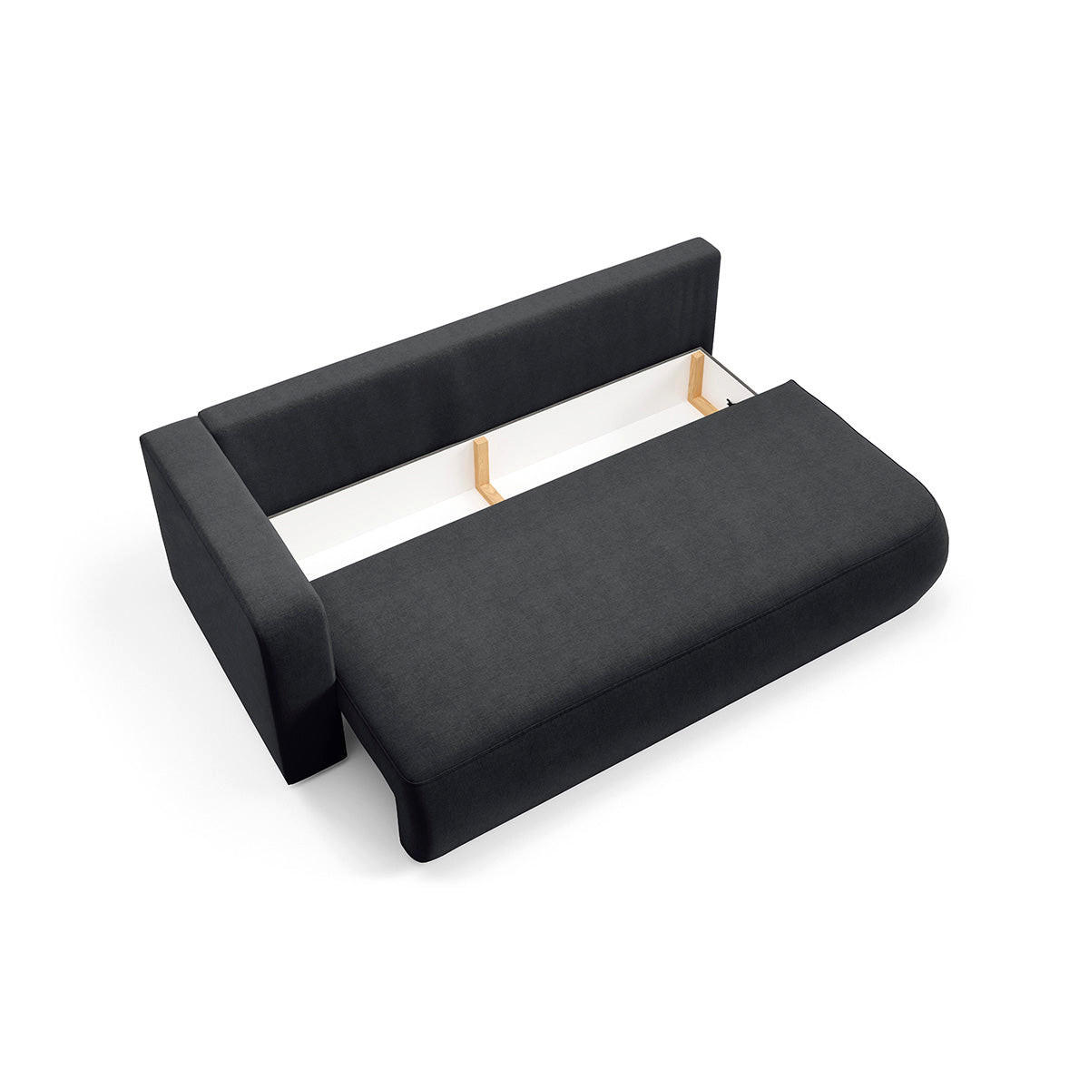 SOFA Antonio 3 Sitzplätze Schwarz - Schwarz, Holz (228/82/106cm) - Petits-meubles
