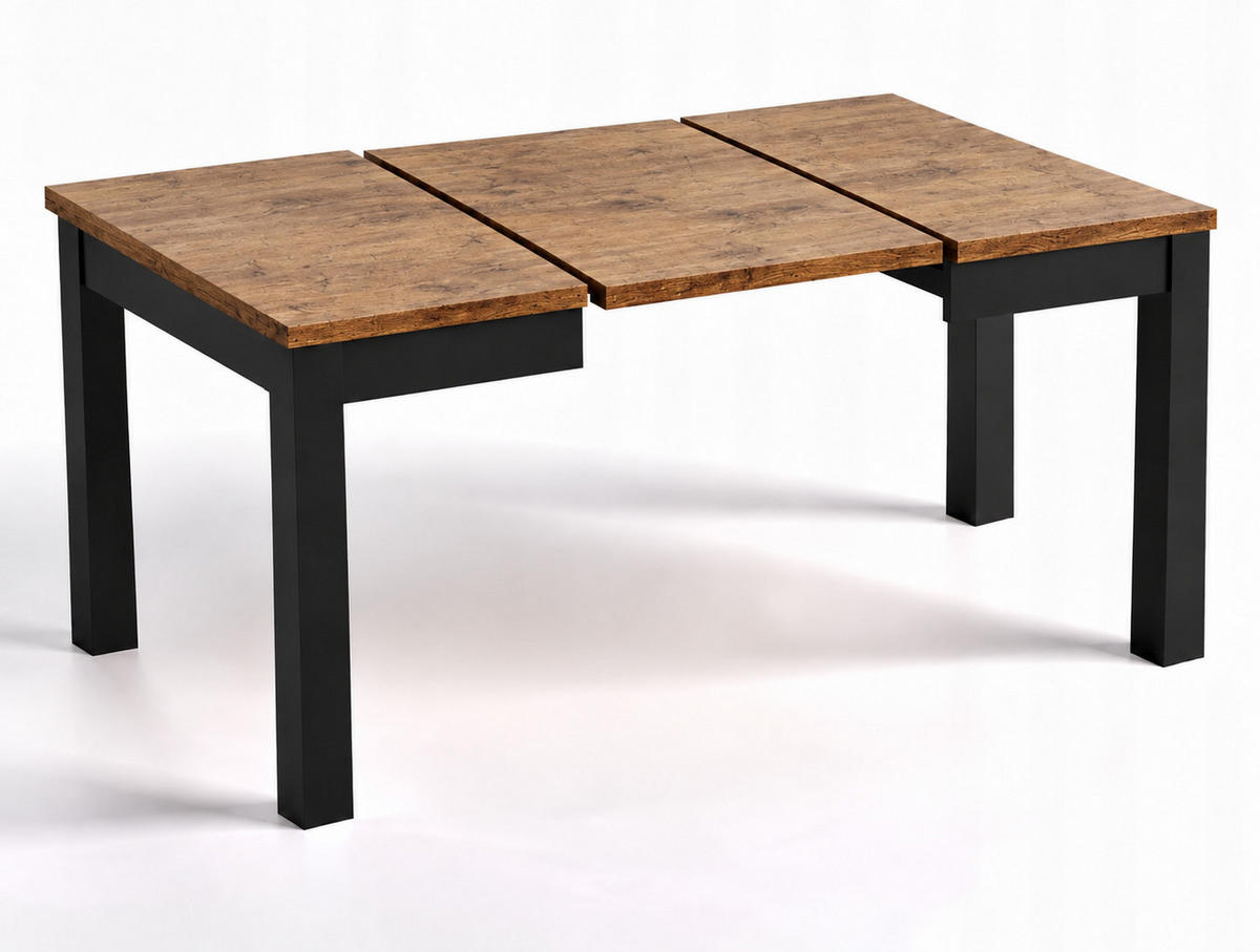 TISCH Schwarz Lancelot Ausziehbar 80/120x80 cm - Multicolor, Holzwerkstoff (120/80/76cm) - Sepro Meble