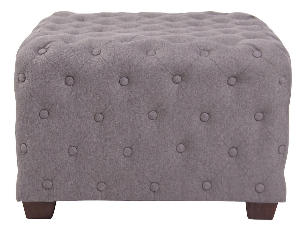 SITZWÜRFEL eckig 65/65/44 cm Stoff grau - Eukalyptusholzfarben/Grau, Holz/Textil (65/44/65cm) - CLP