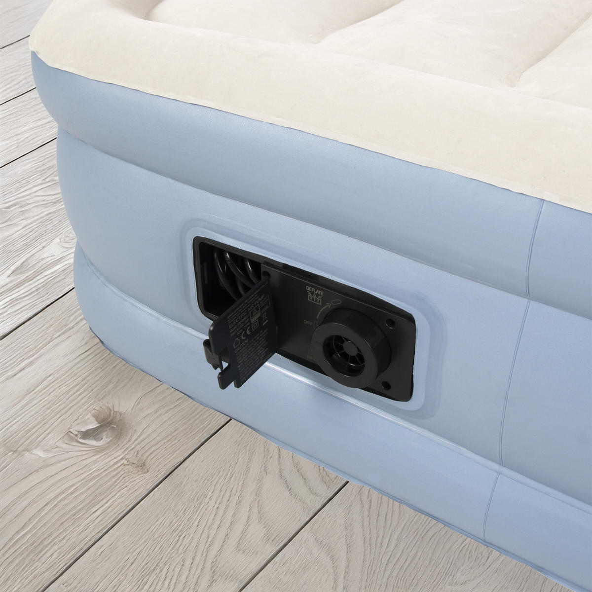 LUFTBETT Luftmatratze selbstaufblasend 191 x 99 x 33 cm mit integrierter Pumpe - Grau/Hellblau, Kunststoff (99/191cm) - Avenli