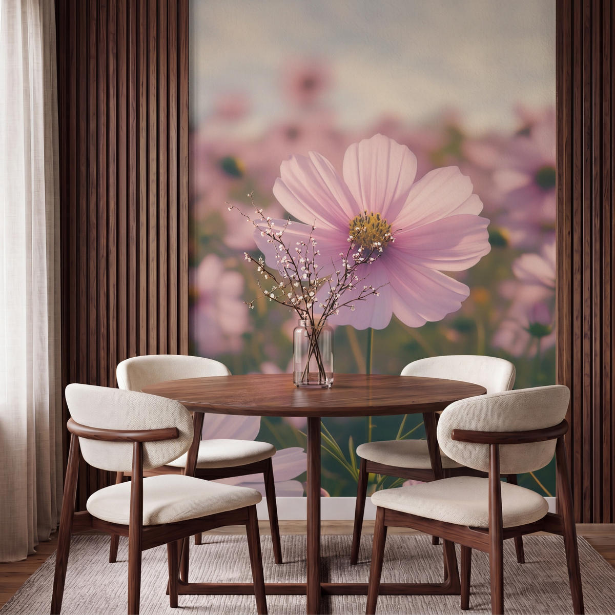 TAPETE - Blumen - Lila - Unscharf - 160x220 cm - Rosa, Papier (160/220cm) - OnlyWow