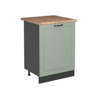 SPODNÍ SKŘÍŇKA KUCHYŇSKÉ LINKY R-Line, Mint venkovský dům/Antracit, 60 cm s 1 dveřmi pracovná doska Dub Goldkraft - antracitová/zelená barva, kompozitní dřevo (60/81.6/60cm) - Vicco