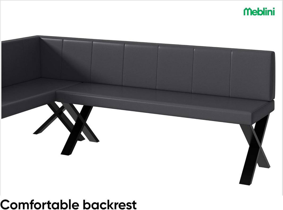 ECKBANK PETER_X - Grau, Leder (142/196cm) - Meblini