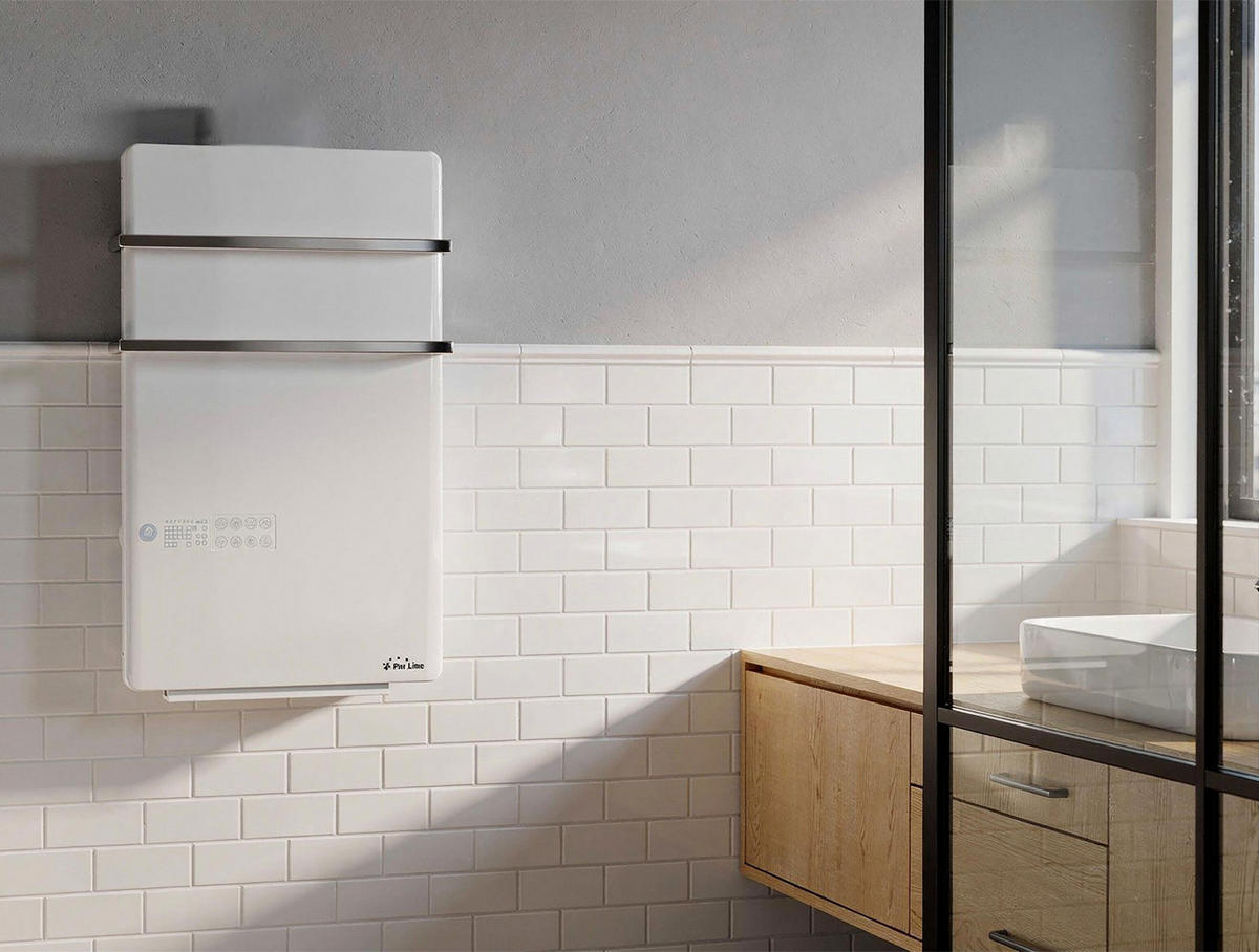 HANDTUCHTROCKNER Weiß mit Elektrosystem und Wandhalterung 2000 W - Weiß, Metall (46/80/17cm) - Purline