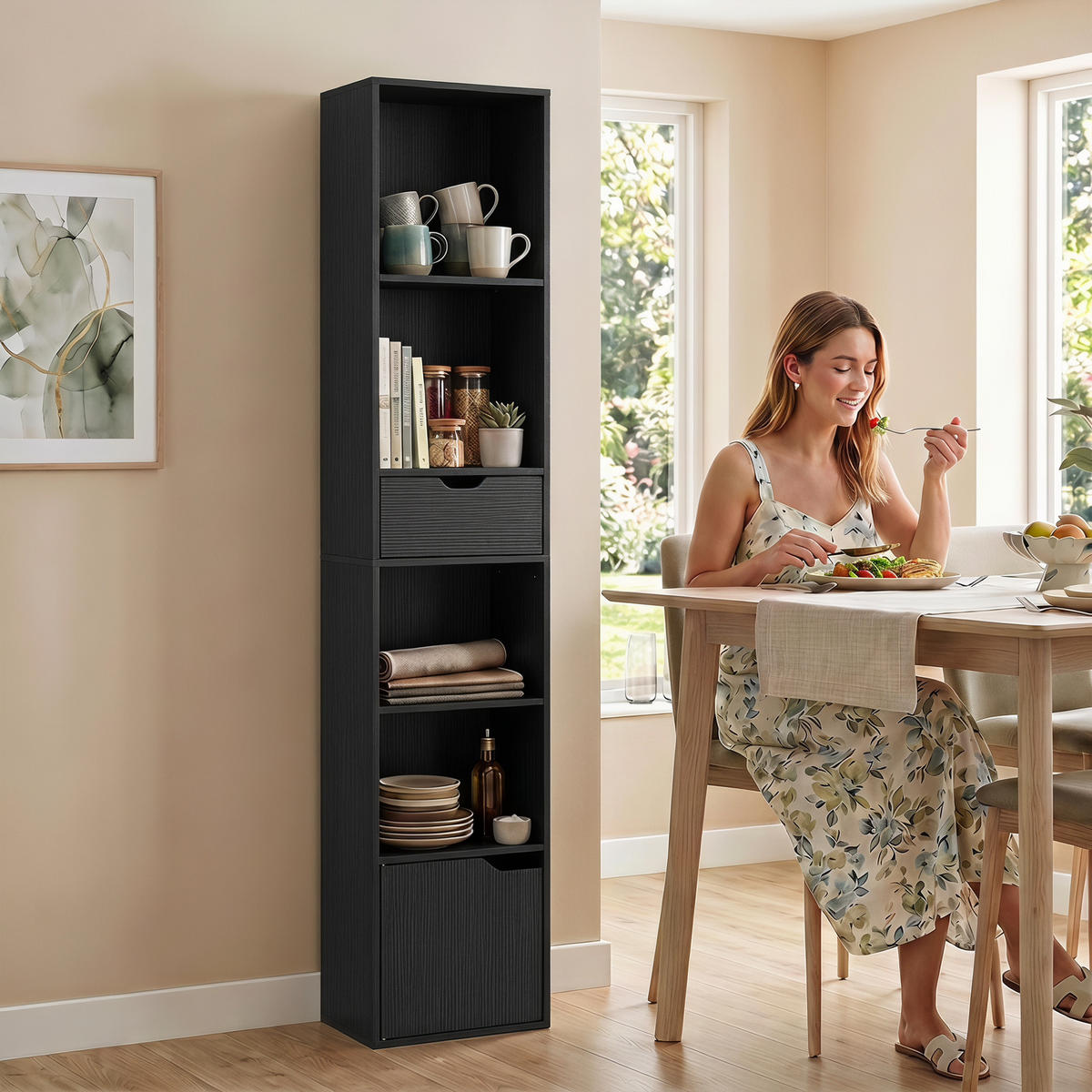 BÜCHERREGAL Schwarz 30/24/158 cm - Schwarz, Holzwerkstoff (24/158/30cm) - PANGIVO
