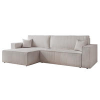 ECKSOFA Adara Max Mit Schlaffunktion - Hellgrau, Holzwerkstoff/Textil (276/145cm) - Fun Möbel