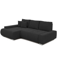 ECKSOFA NIKO Links, mit Schlaffunktion und Bettkasten, Anthrazit - Anthrazit, Textil (227/153cm) - Idohome