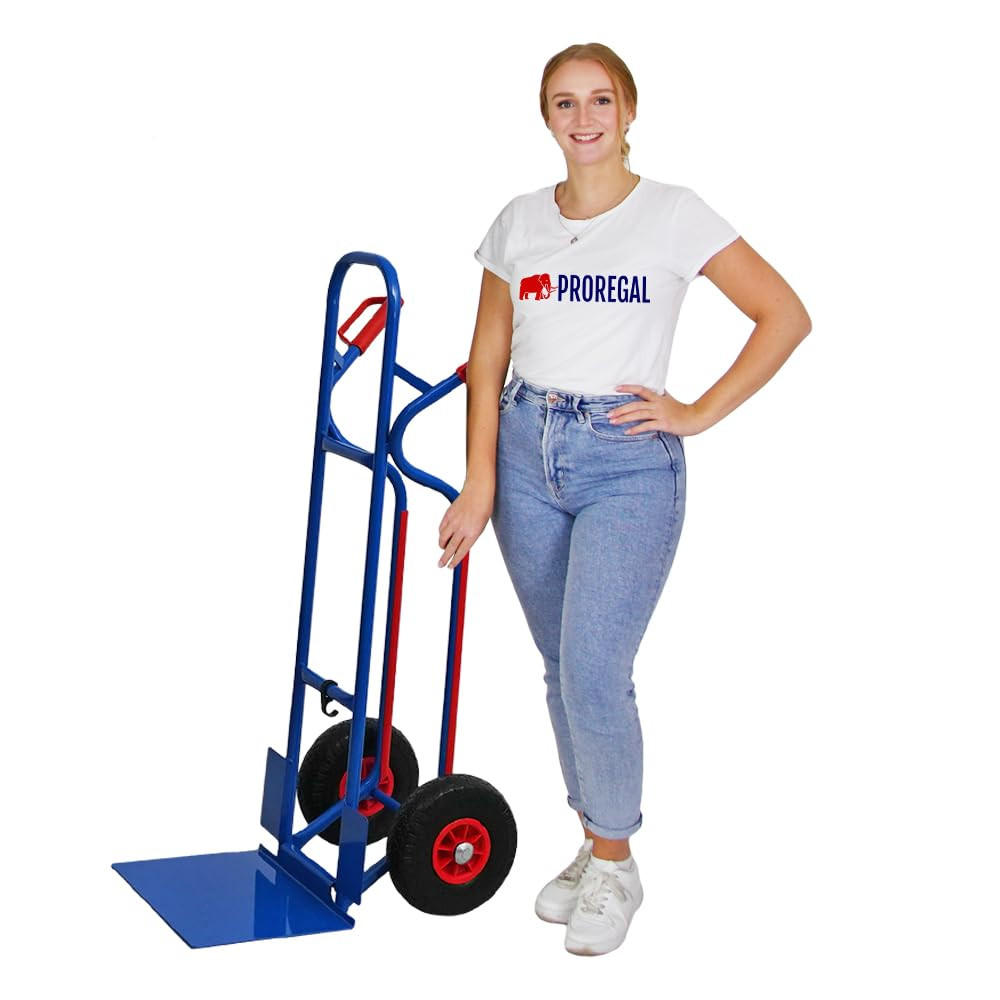 SACKKARRE Ragnar mit XXL klappbarer Schaufel 117x62,5x62cm Tragkraft 250kg Stahl Blau - Blau, Metall (62/62.5/117cm) - PROREGAL