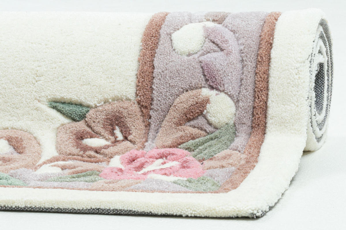 HANDTUFTTEPPICH Ming Bettumrandung 70x600 cm - Beige, Textil (70/600cm) - THEKO