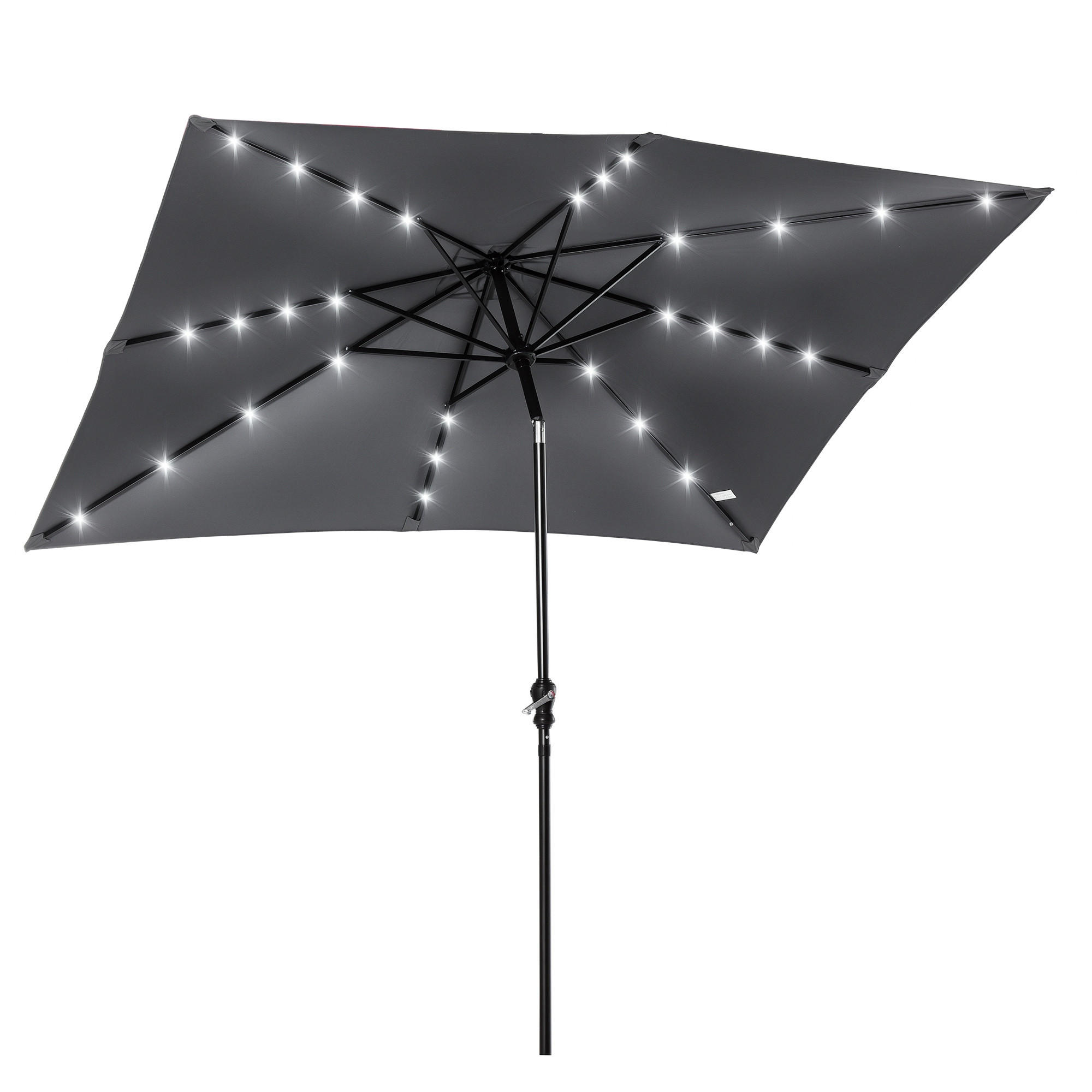 SONNENSCHIRM DE-11397 neigbar, mit LED, 3 x 2 m Grau - Grau, Metall (205/268cm) - ComfortXL