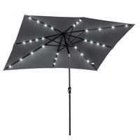 SONNENSCHIRM DE-11397 neigbar, mit LED, 3 x 2 m Grau - Grau, Metall (205/268cm) - ComfortXL