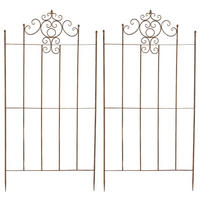 RANKGITTER 2er Set Metall antik braun - Braun, Metall (85.5/170/2cm) - CLP