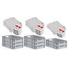 EUROBOX 8x Nextgen Economy Mit Scharnierdeckel Grau/Rot Griffe Offen 23 Liter - Rot, Kunststoff (40/12/60cm) - PROREGAL