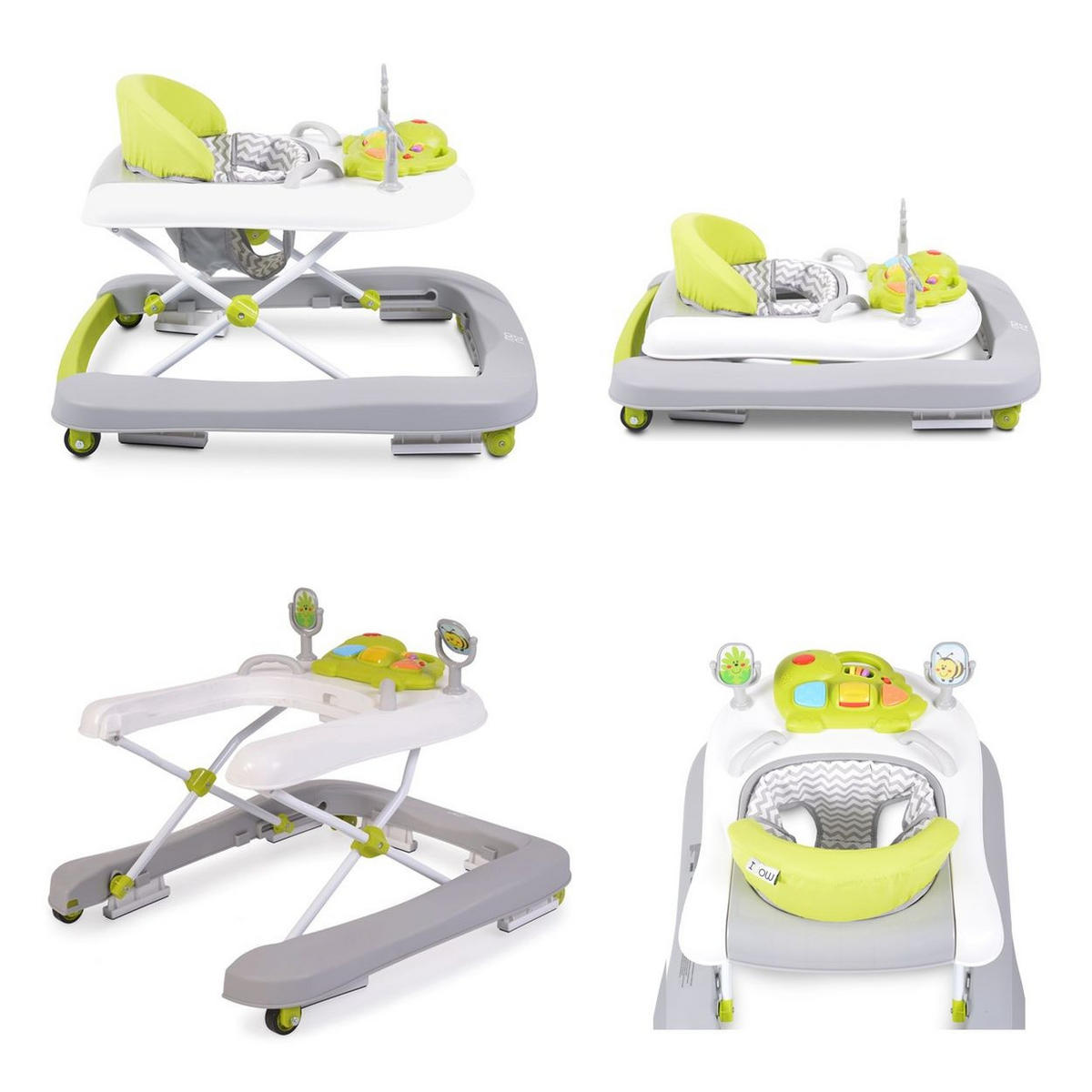 LAUFHILFE Ramble 2 in 1 grün Musikfunktion, höhenverstellbar, Silikonräder - Grün, Kunststoff (60/50/70cm) - Moni