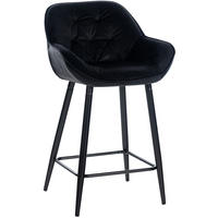 BARHOCKER Gibal Samt schwarz - Schwarz, Textil/Metall (54/93.5/57.5cm) - TPFLiving