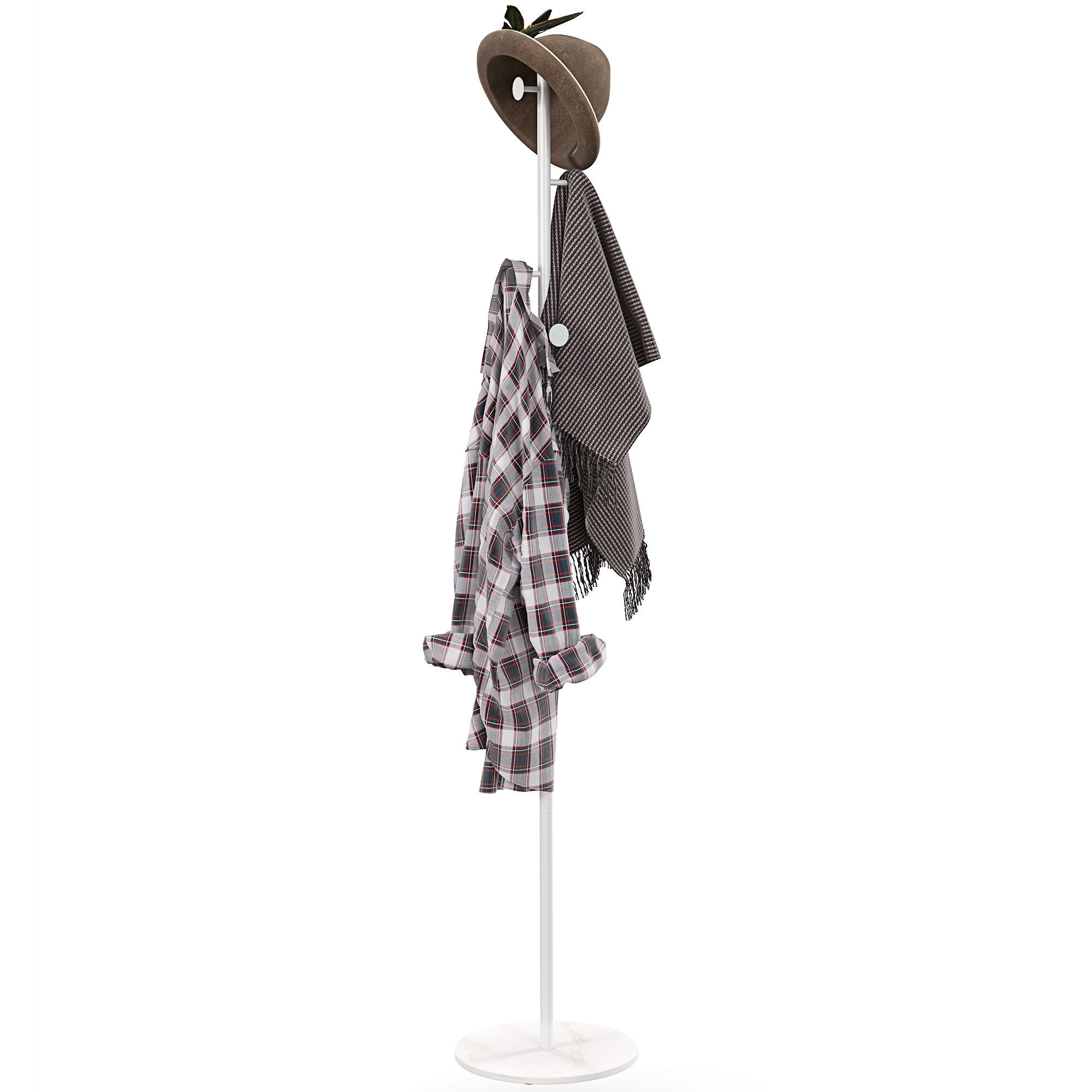 GARDEROBENSTÄNDER Weiß 1 Stück - Weiß, Metall (28/173.5/28cm) - GiPP