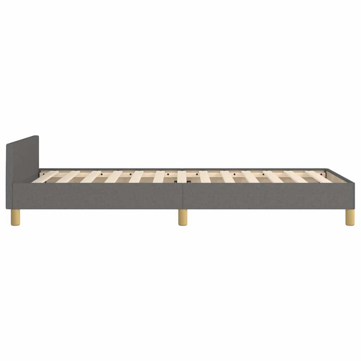 BETTGESTELL Ohne Matratze Dunkelgrau 90/200 Cm Stoff - Grau, Textil (90/200cm) - vidaXL