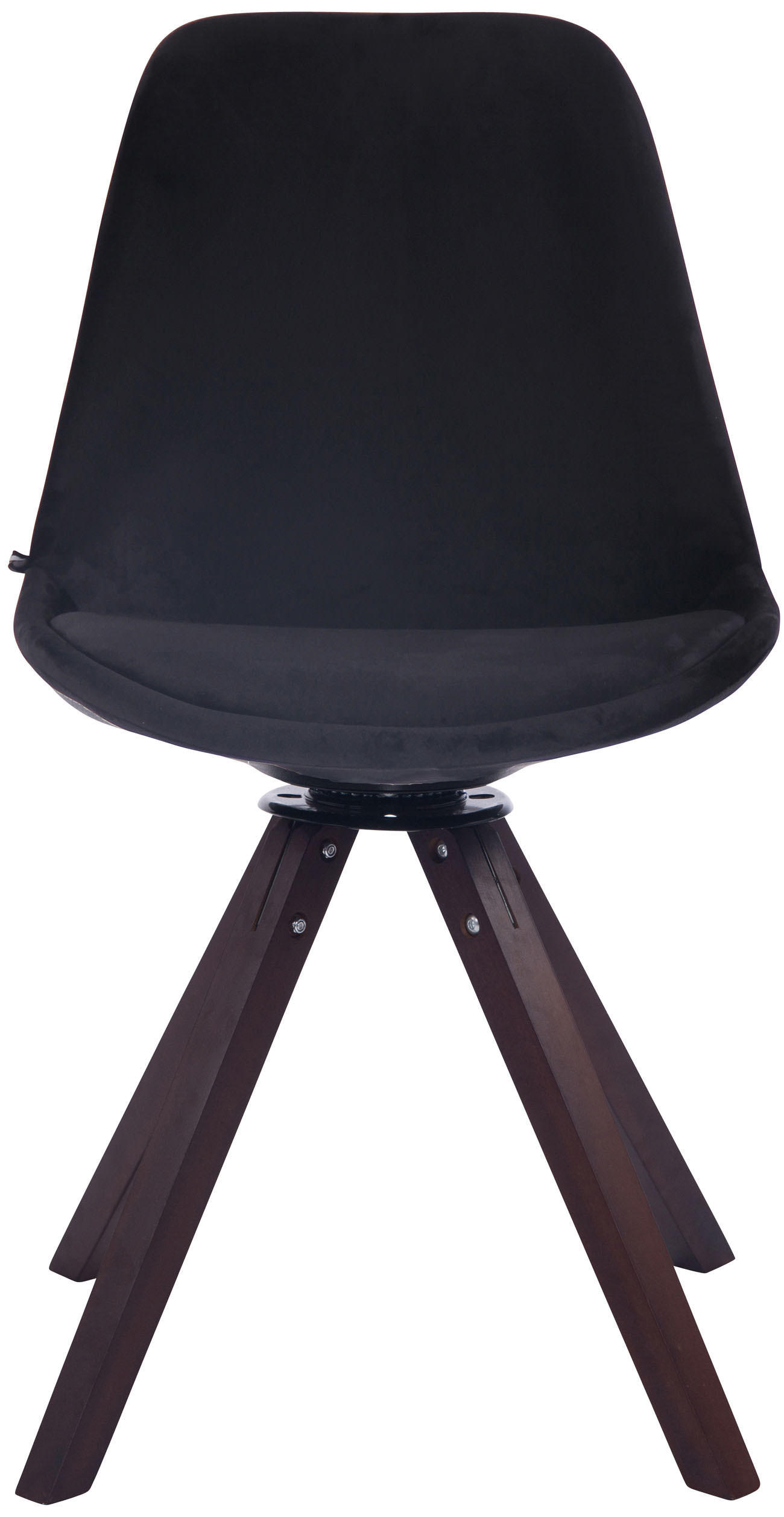 STUHL Samt schwarz - Walnussfarben/Schwarz, Holz/Textil (48/84/56cm) - CLP