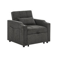 SCHLAFSESSEL 3-in-1 mit Bettfunktion 190 cm Stoff Dunkelgrau - Dunkelgrau, Holz (85/86/190cm) - Meubliv