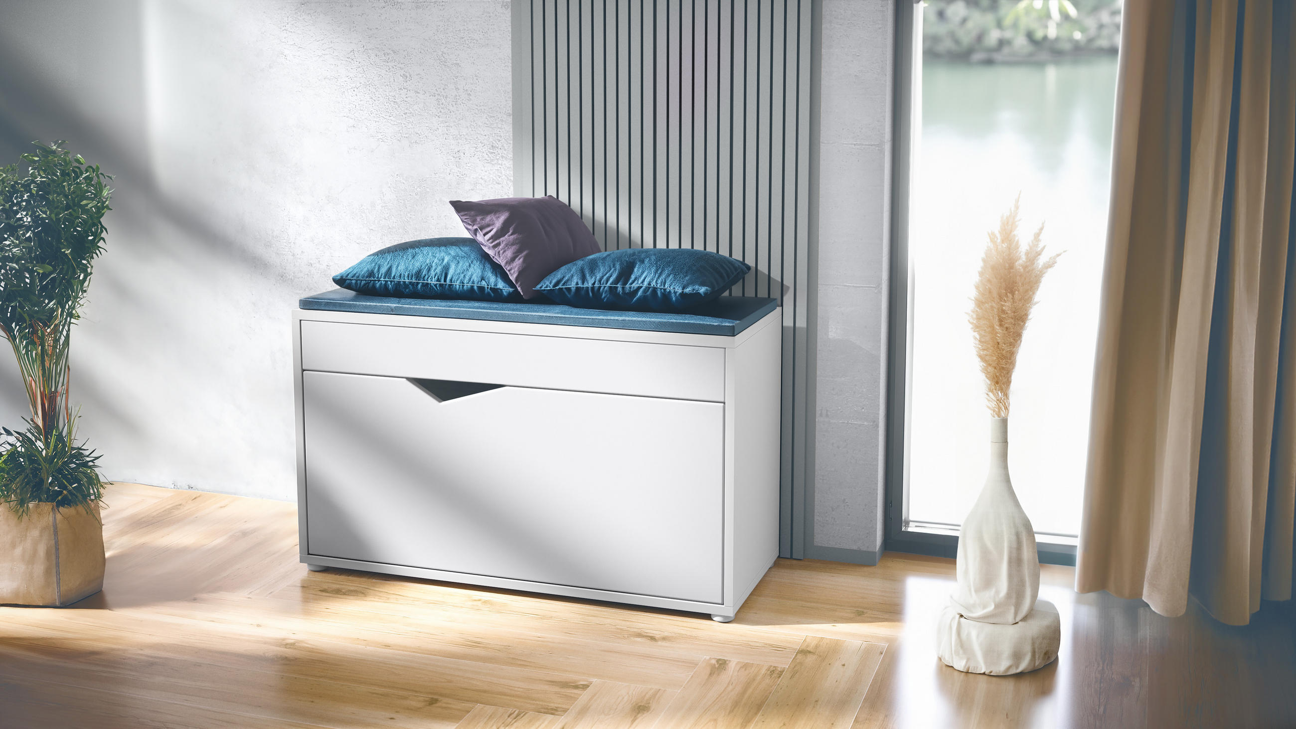 SCHUHSCHRANK Kolmio Weiß matt - Weiß, Holzwerkstoff (85/50/33cm) - Vladon